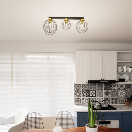 Lampa sufitowa NEST 3 BL GOLD 1370/3 EMIBIG