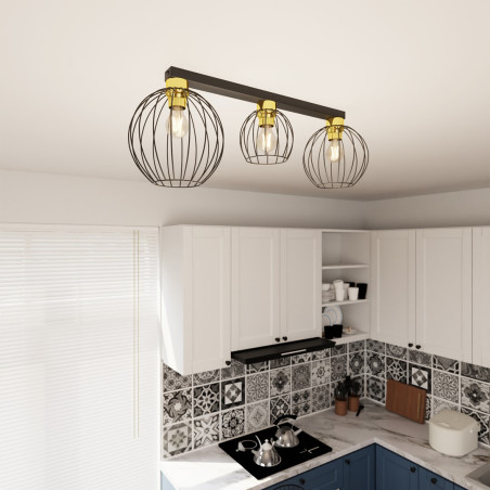 Lampa sufitowa NEST 3 BL GOLD 1370/3 EMIBIG