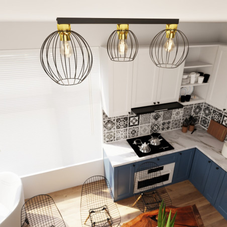 Lampa sufitowa NEST 3 BL GOLD 1370/3 EMIBIG