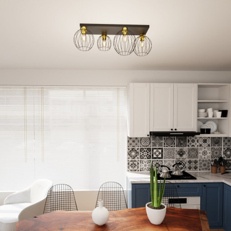Lampa sufitowa NEST 4 BL GOLD 1370/4 EMIBIG