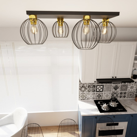 Lampa sufitowa NEST 4 BL GOLD 1370/4 EMIBIG