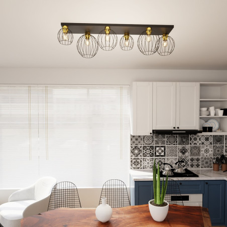 Lampa sufitowa NEST 6 BL GOLD 1370/6 EMIBIG