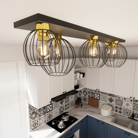Lampa sufitowa NEST 6 BL GOLD 1370/6 EMIBIG