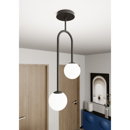 Lampa wisząca ATRIA 2 BL OPAL 1383/2 EMIBIG