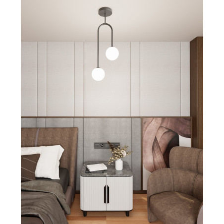 Lampa wisząca ATRIA 2 BL OPAL 1383/2 EMIBIG