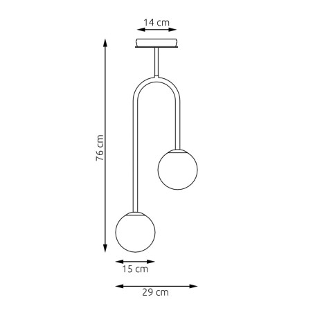 Lampa wisząca ATRIA 2 BL OPAL 1383/2 EMIBIG