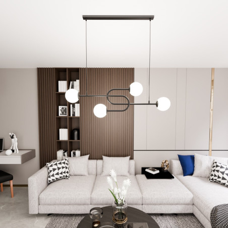 Lampa wisząca ATRIA 4 BL OPAL 1383/4 EMIBIG
