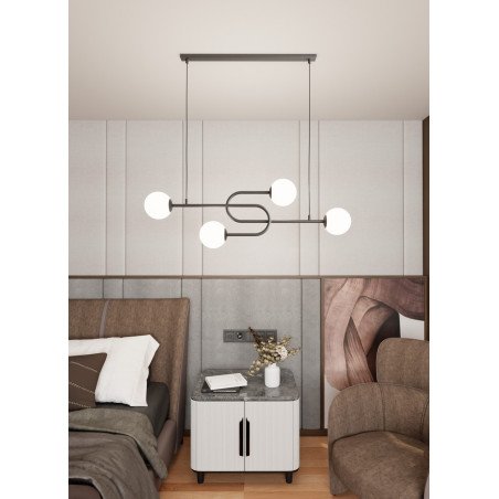 Lampa wisząca ATRIA 4 BL OPAL 1383/4 EMIBIG