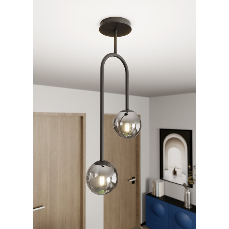 Lampa wisząca ATRIA 2 BL GRAFIT 1384/2 EMIBIG