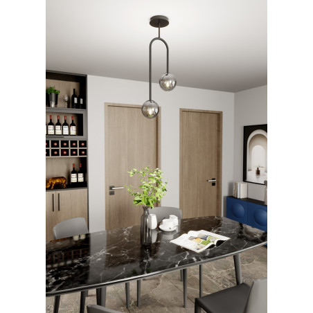 Lampa wisząca ATRIA 2 BL GRAFIT 1384/2 EMIBIG