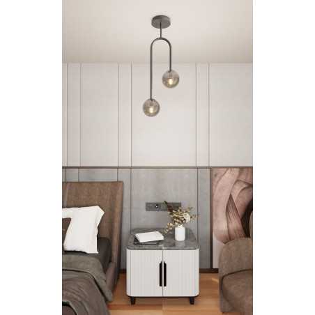 Lampa wisząca ATRIA 2 BL GRAFIT 1384/2 EMIBIG