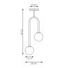 Lampa wisząca ATRIA 2 BL GRAFIT 1384/2 EMIBIG