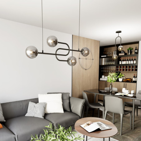 Lampa wisząca ATRIA 4 BL GRAFIT 1384/4 EMIBIG