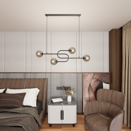 Lampa wisząca ATRIA 4 BL GRAFIT 1384/4 EMIBIG