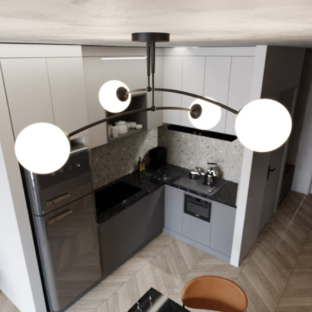 Lampa sufitowa  PREGOS 4 BLACK 670/4 EMIBIG