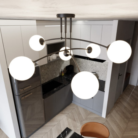 Lampa sufitowa  PREGOS 6 BLACK 670/6 EMIBIG