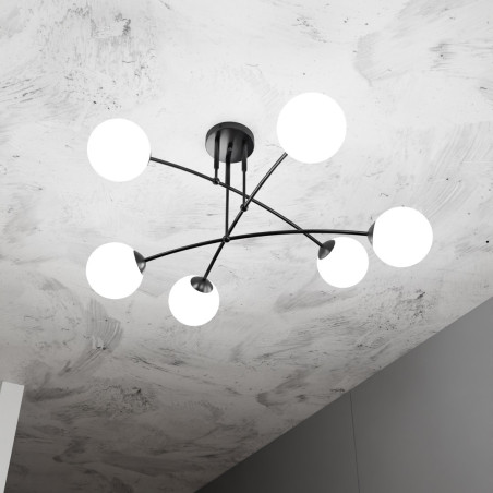 Lampa sufitowa  PREGOS 6 BLACK 670/6 EMIBIG