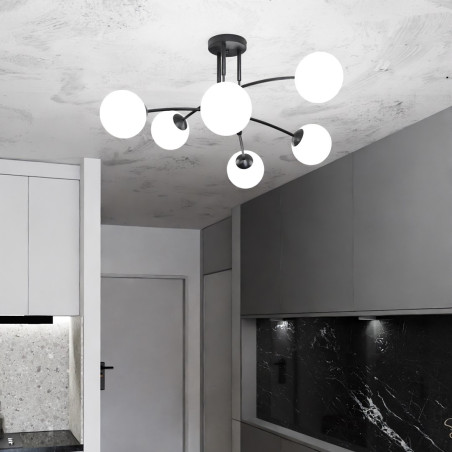 Lampa sufitowa  PREGOS 6 BLACK 670/6 EMIBIG