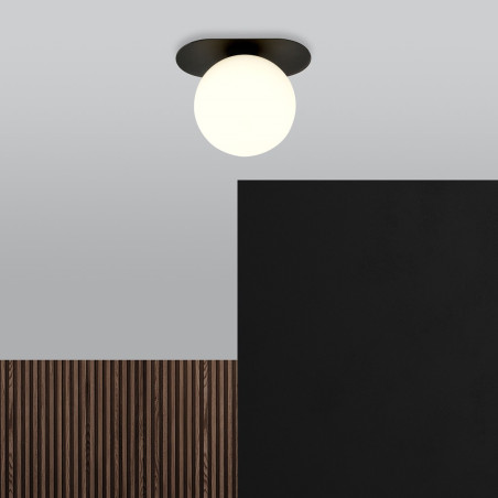 Lampa sufitowa  PLAZA 1 BLACK/OPAL 1118/1 EMIBIG