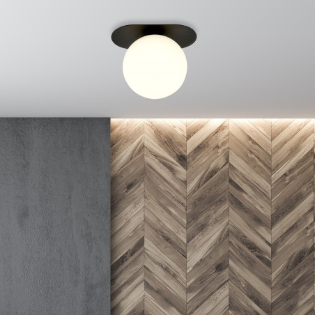 Lampa sufitowa  PLAZA 1 BLACK/OPAL 1118/1 EMIBIG