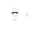 Lampa sufitowa  PLAZA 1 BLACK/OPAL 1118/1 EMIBIG