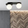 Lampa sufitowa  PLAZA 2 BLACK/OPAL 1118/2 EMIBIG