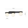 Lampa sufitowa  PLAZA 3 BLACK/OPAL 1118/3 EMIBIG