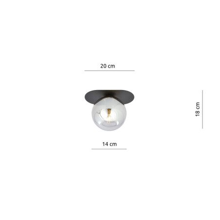 Lampa sufitowa  PLAZA 1 BLACK/GRAFIT 1119/1 EMIBIG