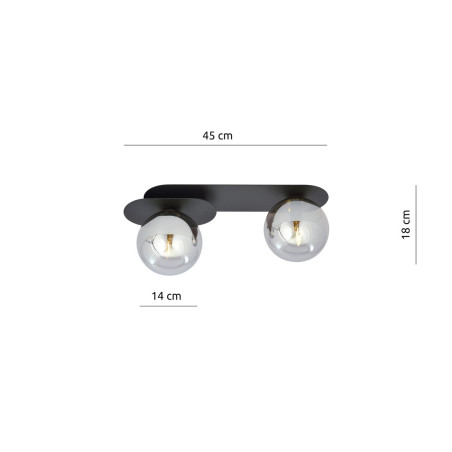 Lampa sufitowa  PLAZA 2 BLACK/GRAFIT 1119/2 EMIBIG