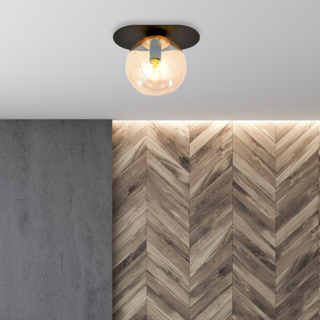 Lampa sufitowa  PLAZA 1 BLACK/MIODOWY 1120/1 EMIBIG