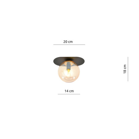 Lampa sufitowa  PLAZA 1 BLACK/MIODOWY 1120/1 EMIBIG