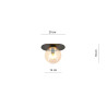 Lampa sufitowa  PLAZA 1 BLACK/MIODOWY 1120/1 EMIBIG