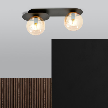 Lampa sufitowa  PLAZA 2 BLACK/MIODOWY 1120/2 EMIBIG