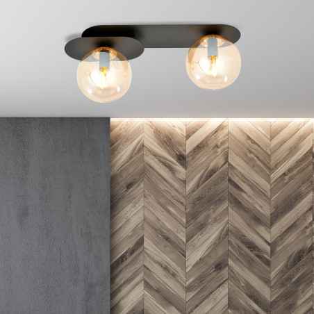 Lampa sufitowa  PLAZA 2 BLACK/MIODOWY 1120/2 EMIBIG