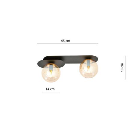Lampa sufitowa  PLAZA 2 BLACK/MIODOWY 1120/2 EMIBIG