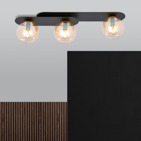 Lampa sufitowa  PLAZA 3 BLACK/MIODOWY 1120/3 EMIBIG