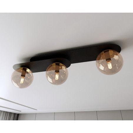 Lampa sufitowa  PLAZA 3 BLACK/MIODOWY 1120/3 EMIBIG