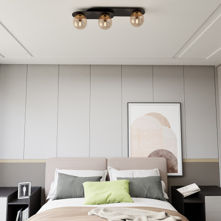 Lampa sufitowa  PLAZA 3 BLACK/MIODOWY 1120/3 EMIBIG