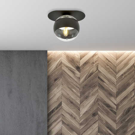 Lampa sufitowa  PLAZA 1 BLACK/STRIPE 1121/1 EMIBIG