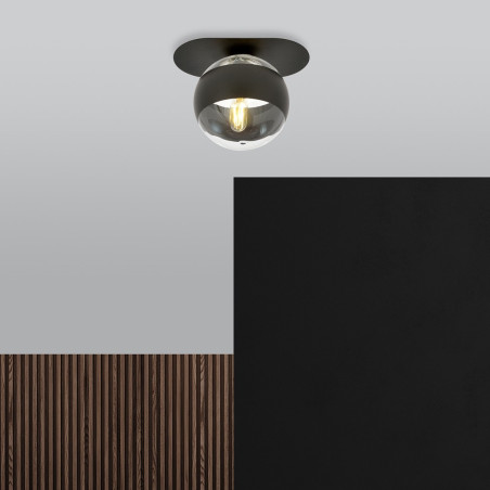 Lampa sufitowa  PLAZA 1 BLACK/STRIPE 1121/1 EMIBIG