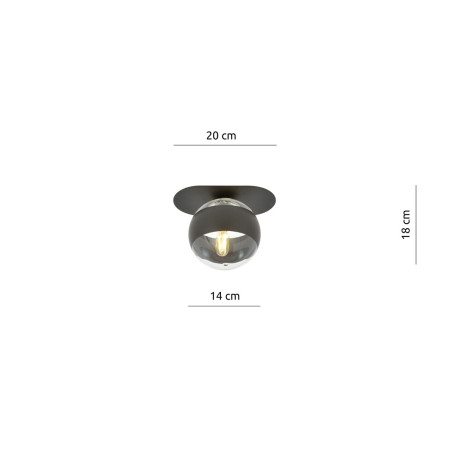 Lampa sufitowa  PLAZA 1 BLACK/STRIPE 1121/1 EMIBIG