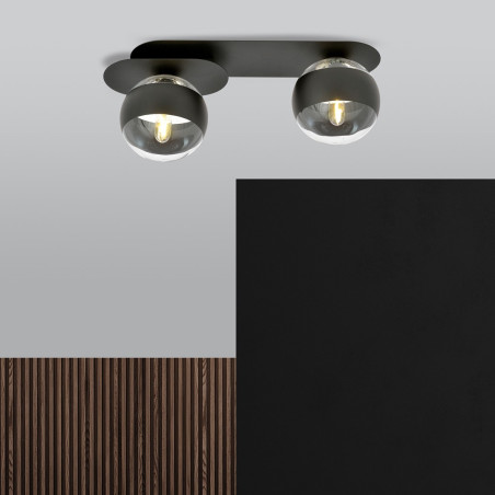 Lampa sufitowa  PLAZA 2 BLACK/STRIPE 1121/2 EMIBIG