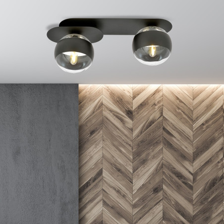 Lampa sufitowa  PLAZA 2 BLACK/STRIPE 1121/2 EMIBIG
