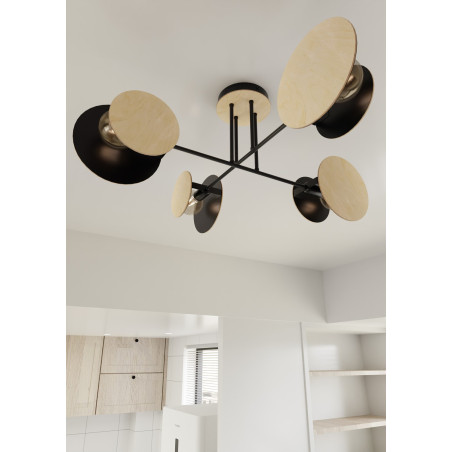 Lampa sufitowa  ZITA 4 BLACK 173/4 EMIBIG