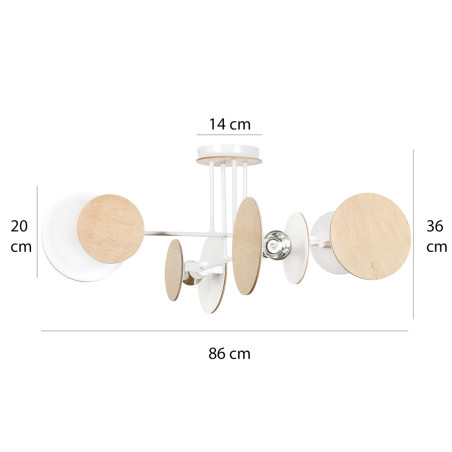 Lampa sufitowa  ZITA 4 WHITE 174/4 EMIBIG