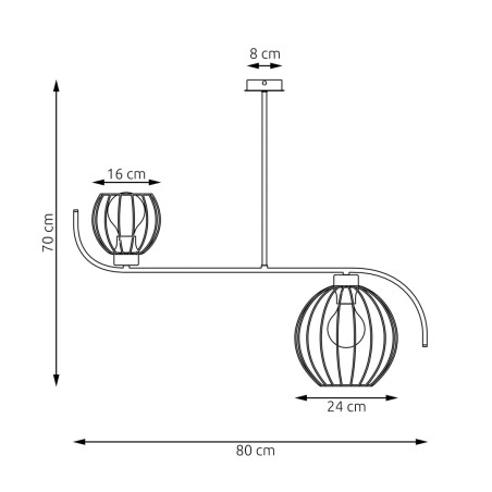 Żyrandol ECHO 2 BL 1385/2 EMIBIG
