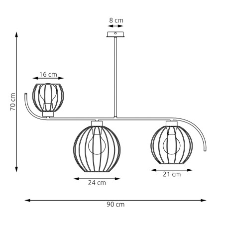 Żyrandol ECHO 3 BL 1385/3 EMIBIG