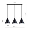 Lampa wisząca REBEL 3 BLACK/WHITE 1270/3 EMIBIG
