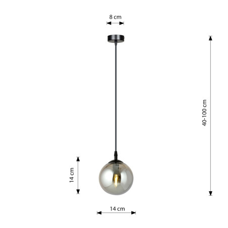 Lampa wisząca  COSMO 1 BL GRAFIT 712/1 EMIBIG