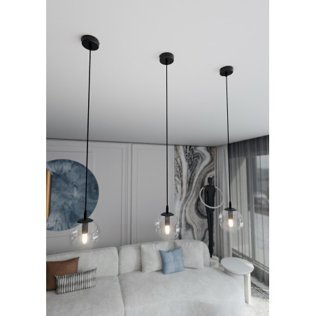 Lampa wisząca  COSMO 1 BL TRANSPARENT 711/1 EMIBIG
